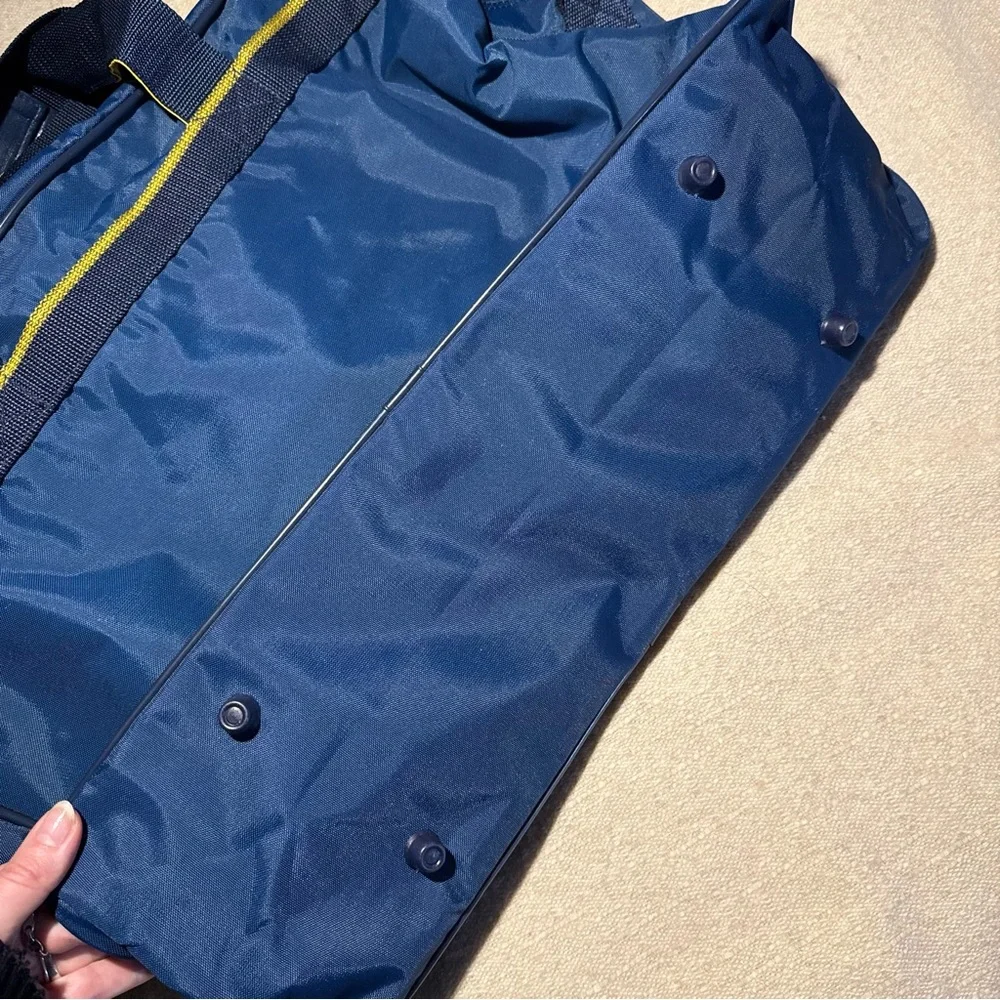 Vintage Emilio Pucci Navy Blue & Yellow Overnighter Duffel Bag Luggage Designer